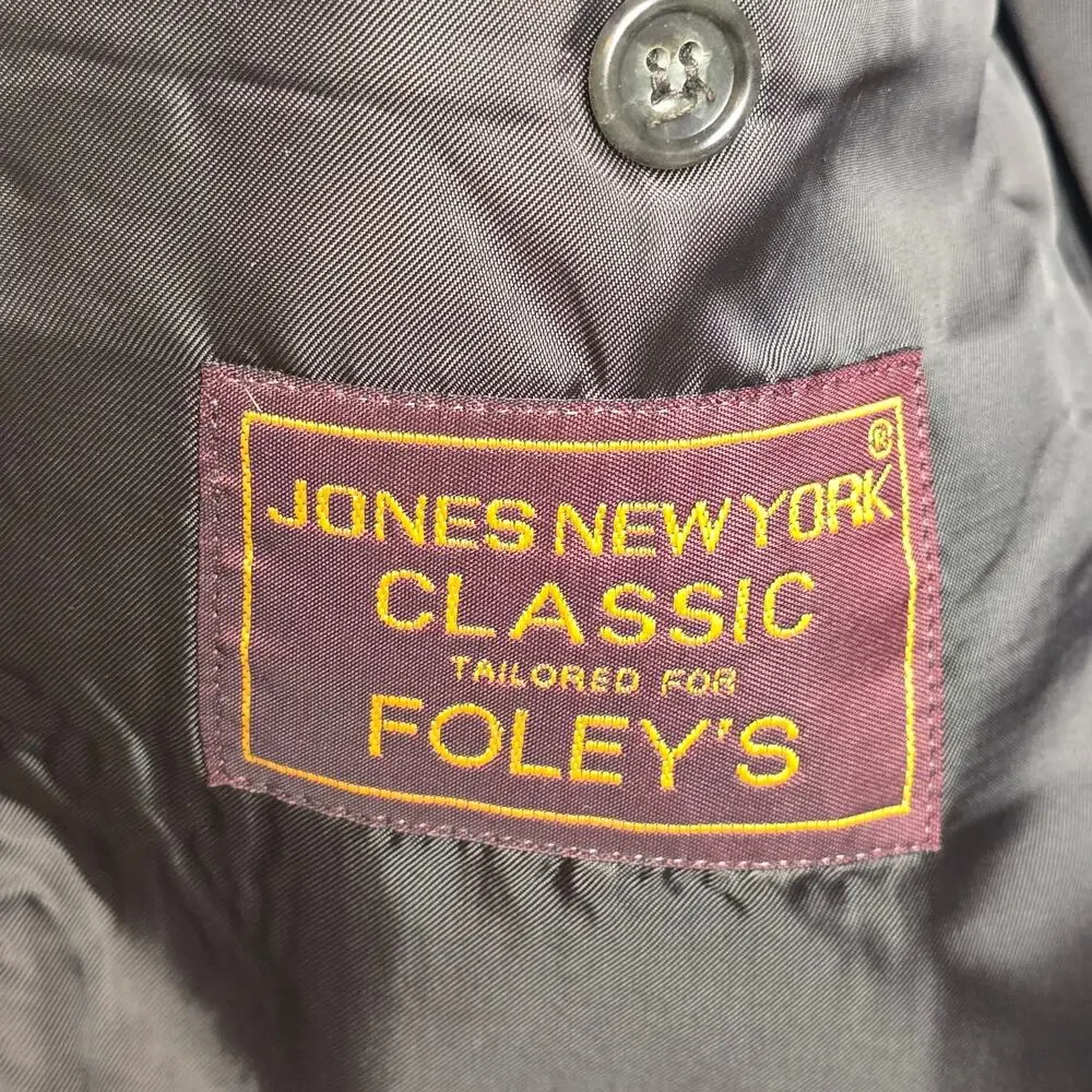 Jones New York Mens 42R Foleys Worsted Cashmere Wool Blend Blazer Suit Preppy